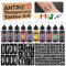 Kit de Encre pour Tatouage Temporaire,10 Bouteilles d'encre Couleur 0.5oz avec 84 Pochoirs-Les tattoos durent 3 à 5 jours-Tatouage Ephemere