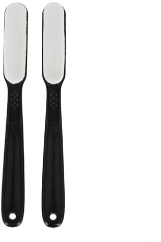 Mango de pintura para hornear negro, limpieza suave y eficaz, 2 pinceles de nailon Wanmao (cabeza plana)