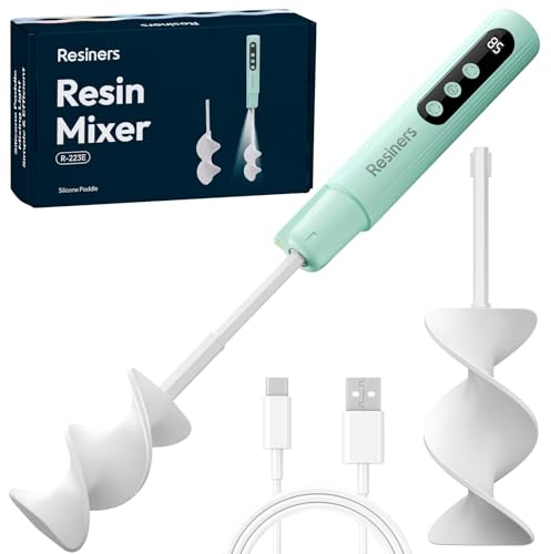 Resiners Resin Mixer for Epoxy, 4-Speed Electric Mixer with Light & Screen | AirFlow Epoxy Mixer, 4 Speeds with LED Display and Light for Smooth, Low-Bubble Mixing of Epoxy Resin, Paint and Pigments