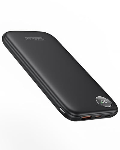 Power Bank, 22.5W 10000mAh Ricarica Rapida Caricatore Portatile iphone, QC 3.0 USB C Powerbank Potente, Batteria Esterna Display LED per iPhone 17 16 15 14 12 Pro Max Mini Plus Android (Nero)