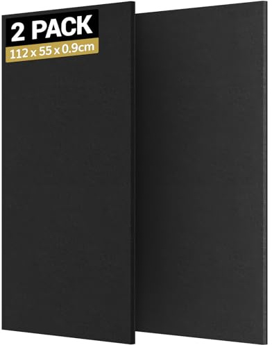 TONOR Stora akustiska paneler självhäftande, 2-pack 112 x 55 cm, ljudisoleringsplattor, akustiska plattor för väggbeklädnad, akustisk bild för akustisk behandling och väggdekoration, studio, hus