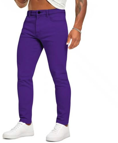 LZLER Mens Skinny Jeans Super Stretch Slim Fit Casual Classic Retro Tapered Jeans Denim Pants for Men