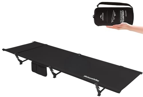Naturehike Hopfällbar campingsäng, bärbar hopfällbar campingsäng, hopfällbar campingsäng, hopfällbar campingsäng, 150 kg lastkapacitet, för tält, vandring, hem, backpacking, kontor