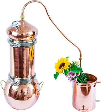 Alambicco alambicco in rame puro per whisky, oli essenziali Moonshine, con termometro fai da te, kit fai da te per la produzione di birra casalinga