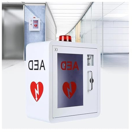 Cabinet defibrillatore con allarme CE - Antifurto e luce lampeggiante per scuole, municipi e zone affollate （compatibile con tutti i AED）