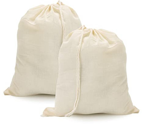 Irich 25 Pack Cotton Muslin Drawstring Bags, Reusable Produce Storage Bags, 100% Organic Muslin Bags for Store Spices, Crafts, Soap or Slag Filter, Soaking Medicinal Liquor (20 * 25cm)