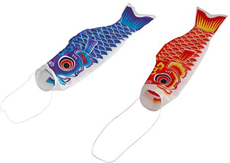 PETSOLA 2 Stücke 150 cm Koi Koinobori Japanischen Windsack Karpfen Flagge Koi Nobori Sailfish