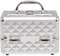 DREAMADE Kosmetikkoffer Mini, Schminkkoffer Make-up Multikoffer, Beauty Case, Make-up Box Kosmetikkasten ausklappbar, Kosmetikkoffer mit Spiegel, Kosmetiktasche tragbar (Silber)