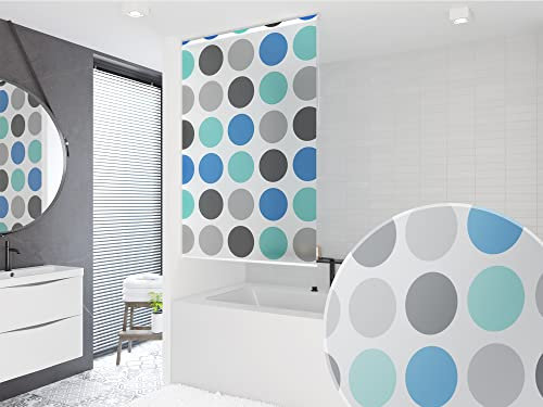 KSHANDEL24 Estor básico de ducha, Cortinados, Cortinas de bañera, modelo retro, color azul turquesa, gris claro, antracita, 7 anchos a elegir (120 x 240 cm)