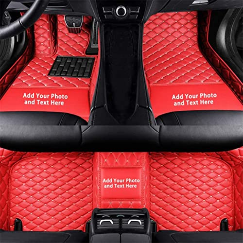 Alfombrillas universales para Coche, Ajuste Individual para la mayoría de Modelos, Piel sintética, Impermeables, Color Rojo, 1 Juego