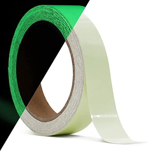 GUUZI Im Dunkeln Leuchtendes Klebeband 2cm*10m Helles und Langlebiges Fluoreszierendes Klebeband–Leuchtendes Klebeband für Nachtdekorationen, Outdoor-Sportarten und Heimmarkierungen (Grün)