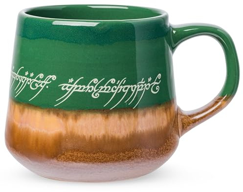 Silver Buffalo Lord of the Rings Elven, Reactive Glaze Pottery Mug, 14oz