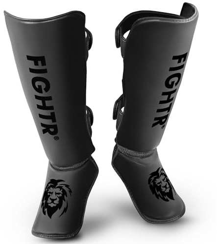 FIGHTR® Protège-Tibias – avec Ajustement Parfait et Rembourrage idéal | Protège-Tibias épais pour Kickboxing, MMA, Muay Thai et Autres Sports de Combat