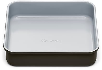 Caraway Non-Stick Ceramic 9” Square Pan - Naturally Slick Ceramic Coating - Non-Toxic, PTFE & PFOA Free - Perfect for Brownies, Lemon Bars, Cakes, & More - Black
