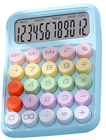 Calculadora Electrónica Colorida, Calculadora Resistente a Derrames para el Aula para el Hogar (Cielo azul)