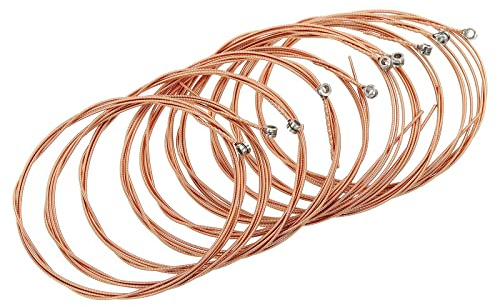 sourcing map Acoustic Guitar Strings, 85cm/2.79ft E-6th Strings-Warm, Bright, Balanced Tone Pack of 10