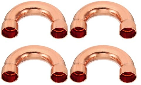 PATIKIL 3/4 ID Raccordi per Tubi in Rame, 4pz 180 Gradi Curva di Ritorno per Saldatura a Soffiatura del Tubo in Rame per Condizionamento dell'Aria HVAC Idraulico