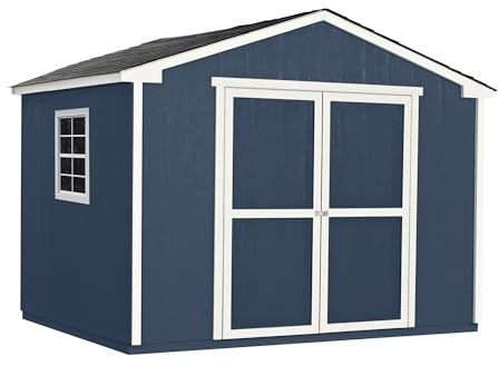 Handy Home Products Charleston Value Gable 10x8 Do-It-Yourself Wooden Storage Shed with Floor, 2x3 framing