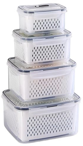 Set di contenitori per alimenti, organizer per frigorifero, set di contenitori per bacche, organizer per frigorifero per alimenti