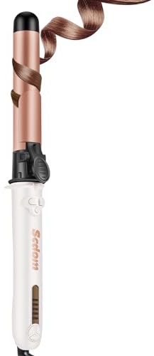 Automatischer Lockenstab, Scdom Global Voltage Rotierender Lockenstab mit Klemme, 5 Heizstufen, 360° Drehbares Netzkabel, Automatisch Rotierender Automatischer Reset-Funktion für Kurzes Haar (32 MM)