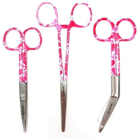 Set di forbici da infermiera Love Pink - Forbici per medicazione - forbici da infermiera - forbici da infermiera - forbici di primo soccorso - forbici mediche - Kocher - Regalo per infermiere
