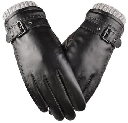 JEWEDECO modische Lederhandschuhe fahrradhandschuhe thermohandschuhe warm Gloves Thermal Gloves Sport handschuh Handschuhe Winter Fingerlose Handschuhe Gel Warmer Handschuh Sporthandschuh