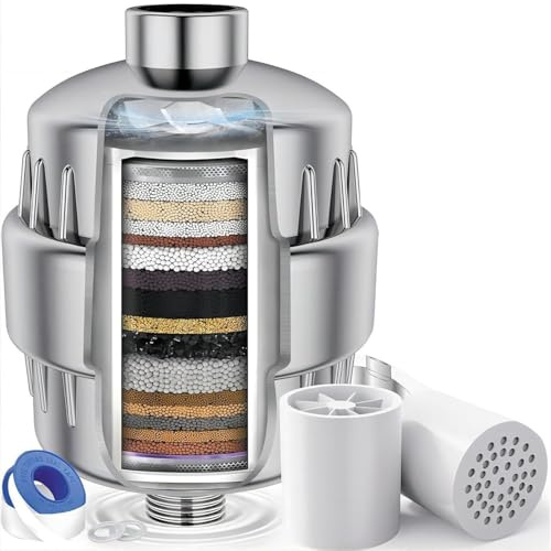 Shower Filter Duschfilter, 36 Stufen Wasserfilter Dusche Duschfilter Bali Kalkfilter Dusche Mit 3 Filterpatronen, Duschfilter Gegen Kalk Und Chlor, Shower Filter For Hard Water Filter Duschkopf