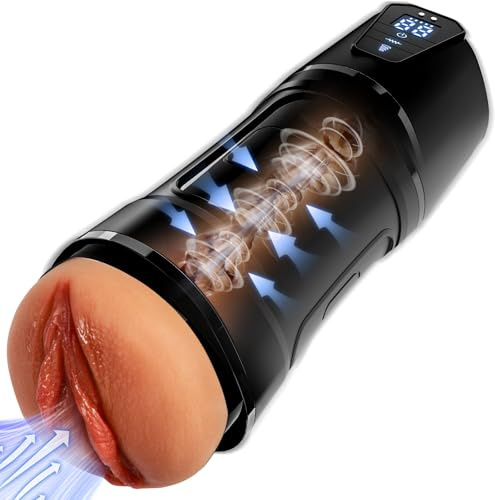 Elektrischer Masturbator Masturbieren für Männer mit 10 Vibrationsfunktion & 5 Saugen, Sex Spielzeug für die Männer Realistisch Vagina Pussy, Taschenmuschi Masturbatoren Penis Pussy Sex Toys
