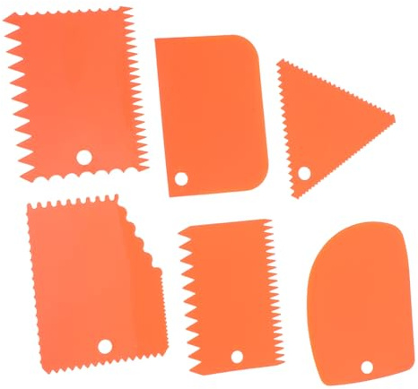 ZUNOXAZ 6pièces Grattoir à Gâteau Avec Bord Dentelé Spatule Pour Lissage De Glaçage Outil De Décoration Pour Crème Au Beurre Et Pâte