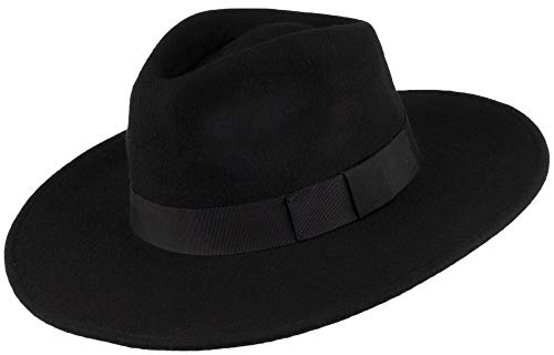 Jaxon & James Chapeau Fedora à Bord Large The Author Noir XXLarge