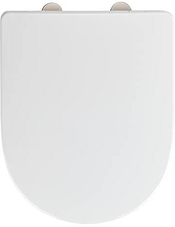 WENKO WC-Sitz Exclusive Nr. 3, Toilettensitz mit Absenkautomatik, passend für Villeroy & Boch O.novo und handelsübliche Keramiken, WC-Deckel aus antibakteriellem Duroplast, 36,5 x 45 cm, Weiß