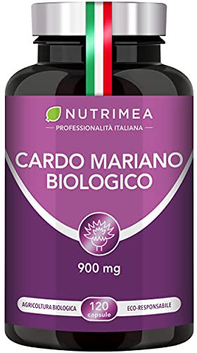 Cardo Mariano Biologico | Integratore di Semi Puri 900 mg | Disintossica, Protegge e Rinforza il Fegato | Alto Dosaggio di Silimarina | 120 Capsule Vegetali