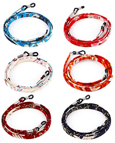 Hifot Correa Gafas 6 Piezas, Cuerda Gafas de Sol, japones Estilo Retenedor Cadenas Gafas Lectura Cuello Correa para Mujer Hombre niña