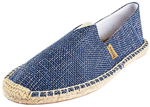 Alexis Leroy Espadrilles en Lin Bout Fermé Décontractée Plat Loafers Chaussures pour Femme Bleu 40 EU