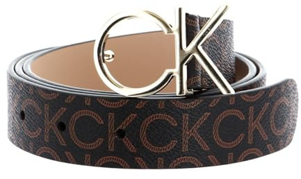 Calvin Klein Damen Gürtel Re-Lock Ck Logo Belt 3.0 cm Mono Kunstledergürtel, Braun (Brown Mono), 110 cm
