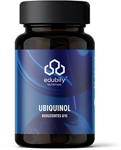 edubily nutrition® Coenzym Q10 Ubiquinol Kapseln - 100mg reduziertes Q10 von Kaneka® pro Kapsel - bis zu 2X erhöhte Bioverfügbarkeit - 60 Kapseln im Braunglas