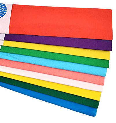 Generic - Carta crespa, 10 colori, nastro crespo colorato, 50 x 100 cm, per feste, fiori, confezione regalo, modellabile, ad alta elasticità (10 pezzi)