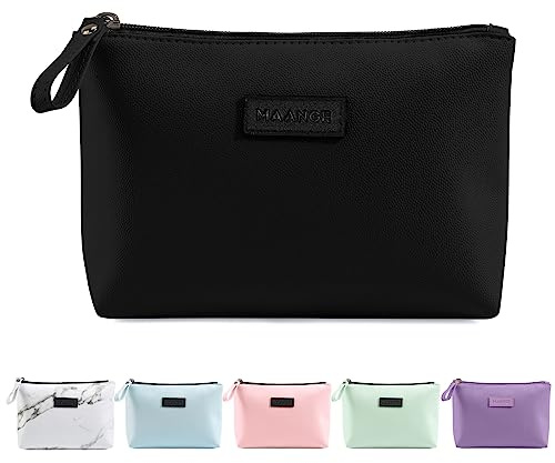 Sac de Maquillage pour Femme, Petite Trousse à cosmétiques en Cuir PU, Trousse à Maquillage de Voyage avec Fermeture éclair (Violet)