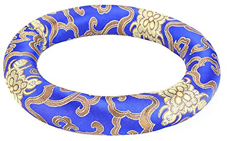 Klangschalenkissen, Singendes „Klangschalenkissen“, Bols Chantants Coussins Schalenringkissen, Seiden-Klangschalenkissen, Rundes Meditationskissen, Klangschalenteile, Rot oder