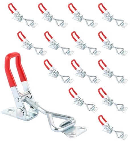 FWEEK 15 Pièces Fermeture Remorque, GH-4001 Loquet à Bascule Réglables, Fermeture a Clapet Capacité de Maintien 100 KG, Rermeture à Levier Pour Armoire, Porte, Boîte