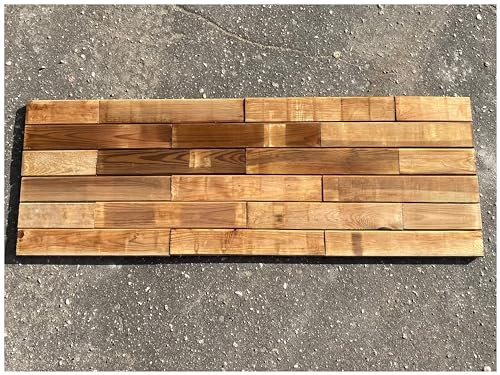 Carreaux en bois pour pavage extérieur, revêtement pour balcons, terrasses, bords de piscine, toits, faciles à installer, aspect naturel, 120 x 42 cm