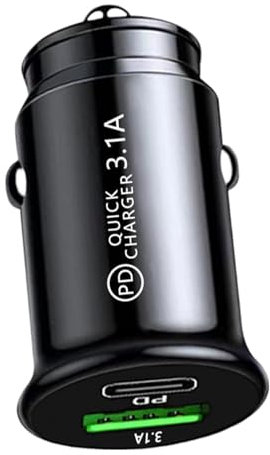 Caricatore USB Per Auto,Caricatore Presa USB C Fast Charge Con Cavo Adattatore USB Accendisigari Per Auto A Ricarica Rapida PD,Caricabatterie Auto Caricabatteria Per Auto A+C Presa Per Accendisig