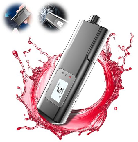 HouYa-Tec Etilometro Multifunzionale,Etilometro Portatile Certificato,Funzioni di Rottura e Taglio dei vetri,Alcol Test con LED ad Alta Definizione e Chip ad Alta Sensibilità