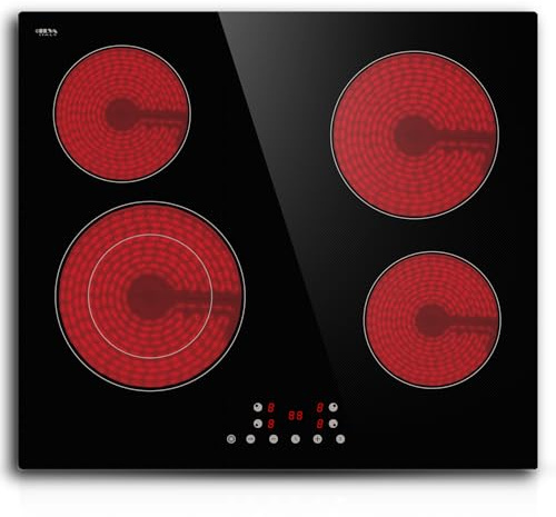 STARCHARTS Built-in Ceramic Hob 4 Burners 6400W ILVA Glass with Flexi Zones