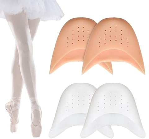 2 Pares Protectores Dedos Pies Silicona, Punteras de Silicona Toe Protector, Dedos Pie Ballet con Agujero Transpirable, Zapatillas de Baile, Zapatillas Tacones Altos