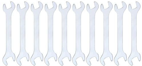 sourcing map 10 chiavi a doppia estremità aperta, 8 mm x 10 mm, metriche, super sottili, a testa piatta, zincate, chiavi aperte per riparazione automobilistica e assemblaggio di mobili