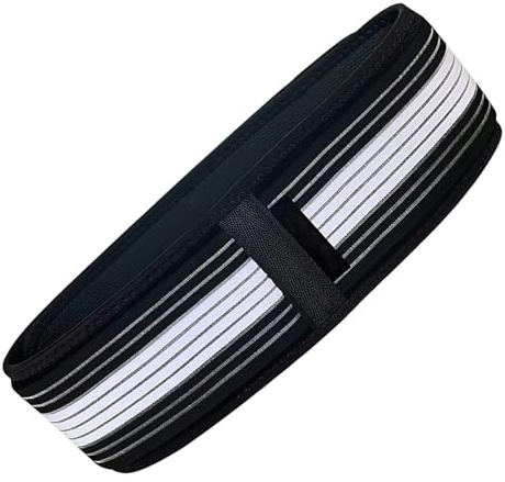 LEMLIN Cinturón de Soporte para Ciática y Dolor de Espalda, 140 cm, Negro y Blanco, Banda Sacroilíaca para Cadera