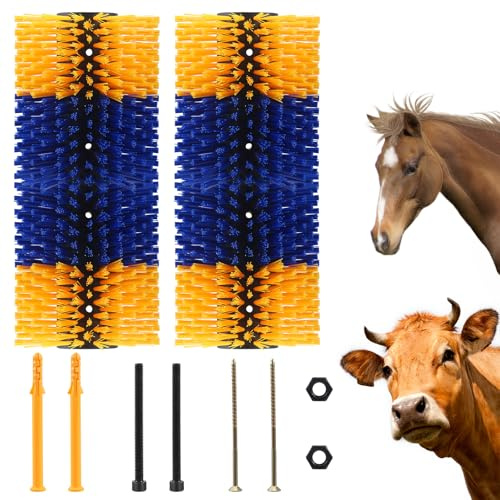 2 Pcs Livestock Scratch Brush, Horse Cattle Scratchers, Full Massage Grooming Brush, Relieve Itching on the Back of Livestock Great Cattle Supplies, for Horses, Cattle, Goats, Sheep, Pigs