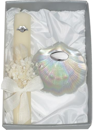Coffret bougie et coquillage baptême 09714 (gravure incluse)