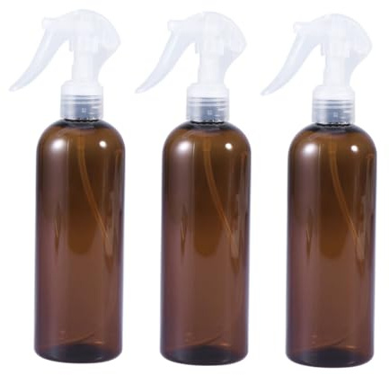 TOYZFRIENDY 3 piezas Botella Plástica Pulverizadora Spray Recargable para Peluquería y Limpieza Diseño Ergonómico Marrón Fácil y Recarga